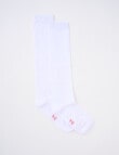 Blue Ink Cotton Rich Knee High Sock, 2 Pack, White product photo
