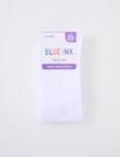 Blue Ink Cotton Rich Knee High Sock, 2 Pack, White product photo View 02 S