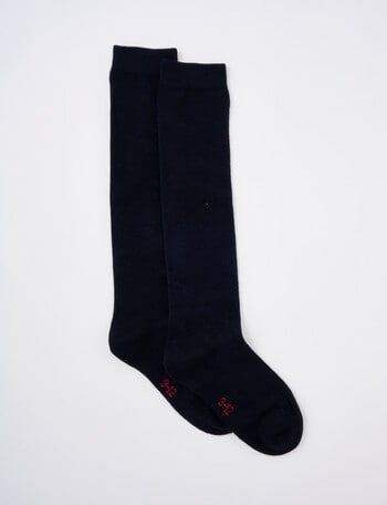 Blue Ink Cotton Rich Knee High Sock, 2 Pack, Navy product photo