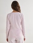Mineral Sleep Henley Top, Soft Pink product photo View 02 S