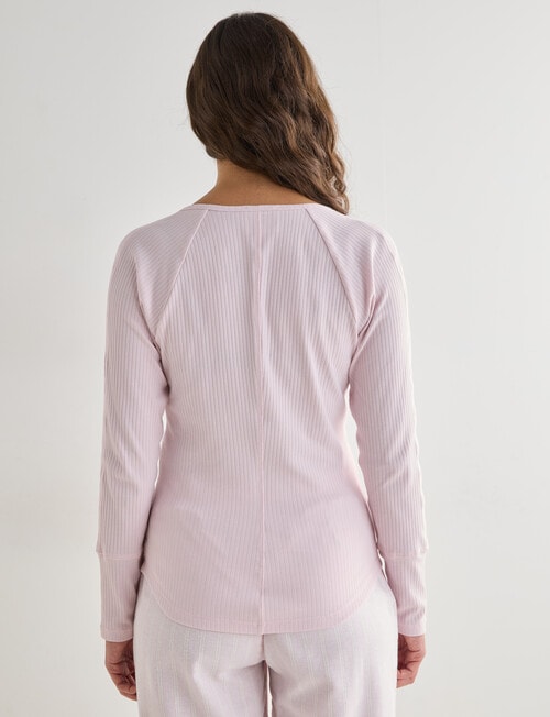 Mineral Sleep Henley Top, Soft Pink product photo View 02 L