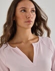 Mineral Sleep Henley Top, Soft Pink product photo View 04 S