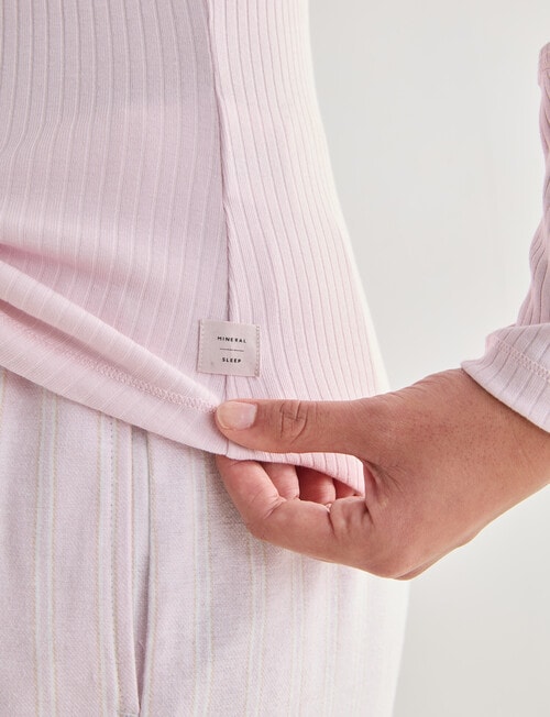 Mineral Sleep Henley Top, Soft Pink product photo View 05 L
