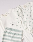 Little Bundle Scotty Dog Velour Sleep Set, 3-Piece, White & Green product photo View 02 S