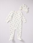 Little Bundle Scotty Dog Quilted Sleep Set, 2-Piece, White & Green product photo