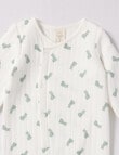 Little Bundle Scotty Dog Quilted Sleep Set, 2-Piece, White & Green product photo View 02 S