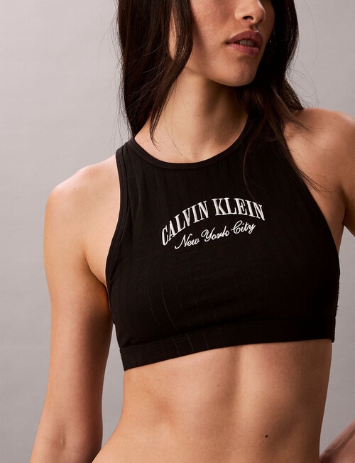Calvin Klein Heritage Athletic Unlined Bralette, Black product photo View 02 L