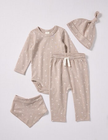 Little Bundle Scotty Dog Sleep Set, 4-Piece, Brown product photo
