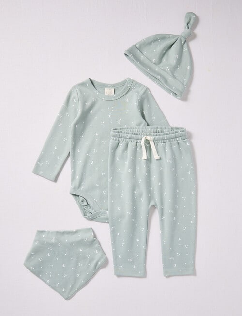 Little Bundle Scotty Dog Sleep Set, 4-Piece, Soft Grass product photo