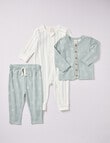 Little Bundle Scotty Dog Sleep Set, 3-Piece, Green & White product photo