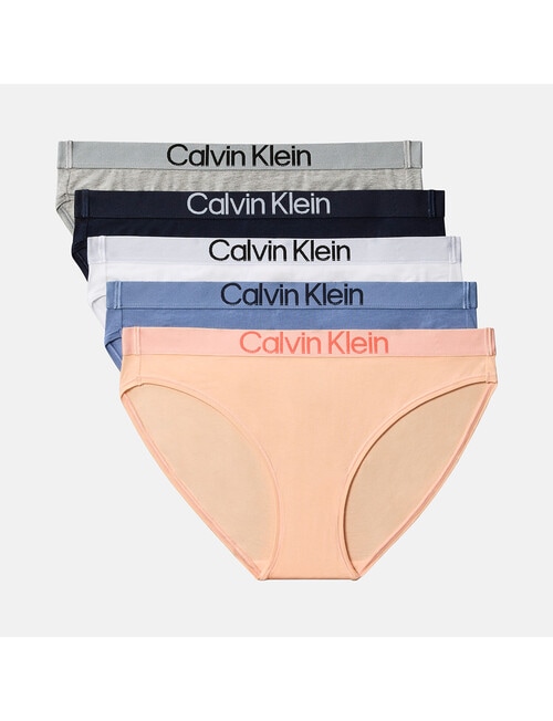 Calvin Klein Cotton Stretch Bikini Brief, 5-Pack, White, Grey, Black, Pink & Blue product photo