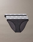 Calvin Klein Icon Logo Bikini Brief, 3-Pack, Black, Grey & Animal product photo