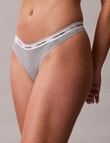 Calvin Klein Icon Logo Thong Brief, 3-Pack, Black, Grey & Animal product photo View 03 S