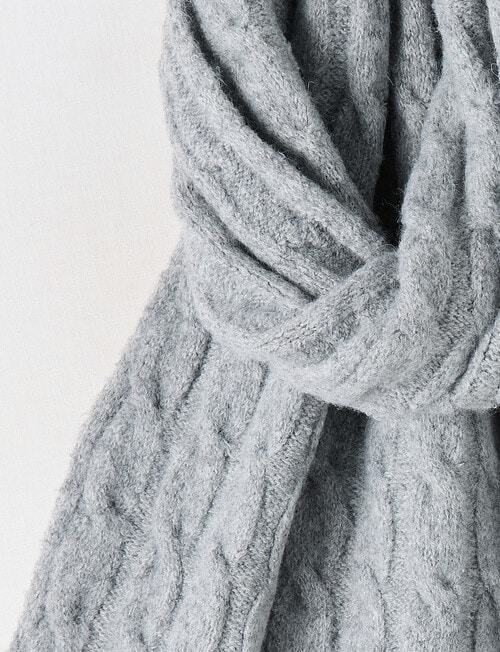 Boston + Bailey Cable Scarf, Grey Marle product photo View 02 L