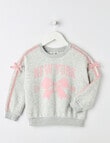 Mac & Ellie New York Bow Crew Neck Sweatshirt, Grey Marle product photo