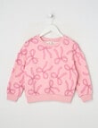 Mac & Ellie Bows Crew Neck Sweatshirt, Blush product photo