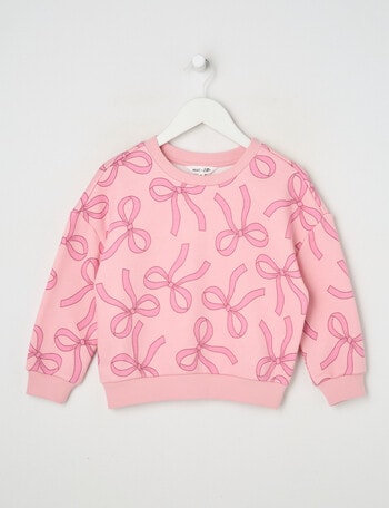 Mac & Ellie Bows Crew Neck Sweatshirt, Blush product photo