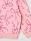 Mac & Ellie Bows Crew Neck Sweatshirt, Blush product photo View 02 S