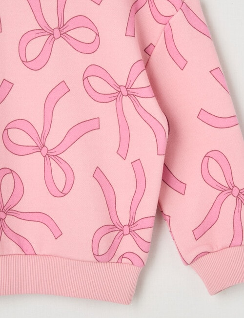 Mac & Ellie Bows Crew Neck Sweatshirt, Blush product photo View 02 L