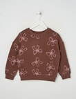 Mac & Ellie Bows Crew Neck Sweatshirt, Chocolate product photo