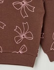 Mac & Ellie Bows Crew Neck Sweatshirt, Chocolate product photo View 02 S