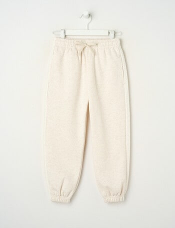 Mac & Ellie Cuff Lace Trim Trackpant, Oat Marle product photo