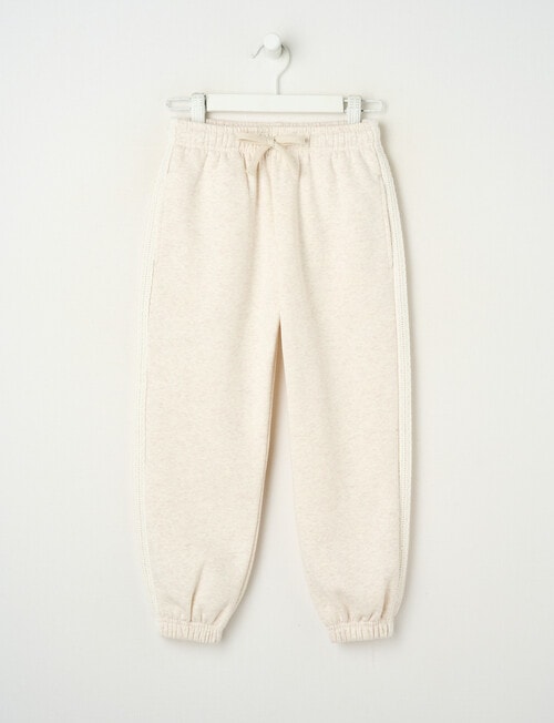 Mac & Ellie Cuff Lace Trim Trackpant, Oat Marle product photo