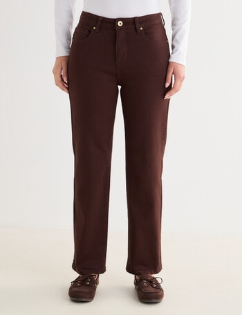 Denim Republic Straight Leg Jean, Chocolate product photo