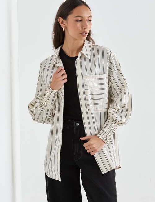 Mineral Melt Shirt, Chalk Stripe product photo View 05 L