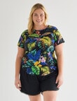 Zest Resort Curve Ruched Side Swim Tee, Tropical product photo