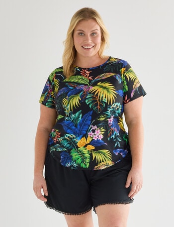 Zest Resort Curve Ruched Side Swim Tee, Tropical product photo