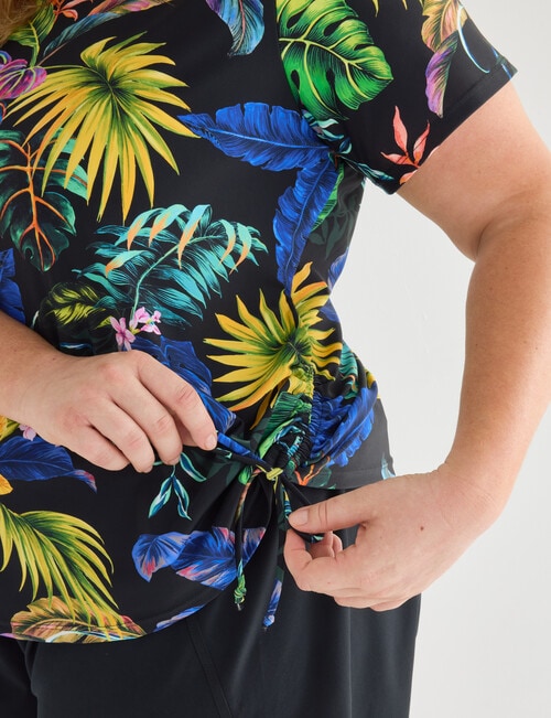 Zest Resort Curve Ruched Side Swim Tee, Tropical product photo View 04 L