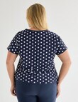 Zest Resort Curve Ruched Side Swim Tee, Navy Polka Dots product photo View 02 S