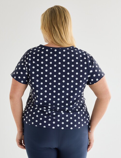 Zest Resort Curve Ruched Side Swim Tee, Navy Polka Dots product photo View 02 L
