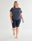 Zest Resort Curve Ruched Side Swim Tee, Navy Polka Dots product photo View 03 S