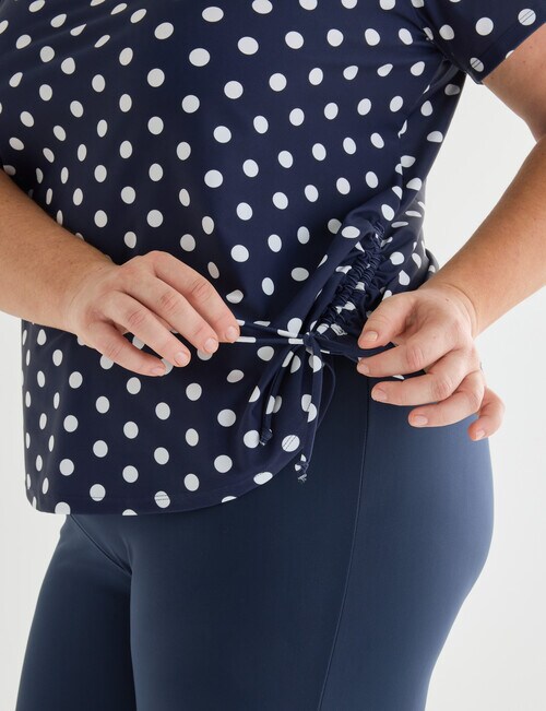 Zest Resort Curve Ruched Side Swim Tee, Navy Polka Dots product photo View 04 L