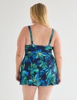 Zest Resort Curve Painted Sea Swim Dress, Blue & Green product photo View 02 S