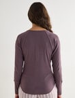 Mineral Sleep Henley Top, Espresso product photo View 02 S