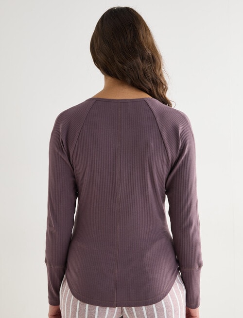 Mineral Sleep Henley Top, Espresso product photo View 02 L