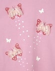 Mac & Ellie Tulle Butterflies Long Sleeve Tee, Mauve product photo View 02 S