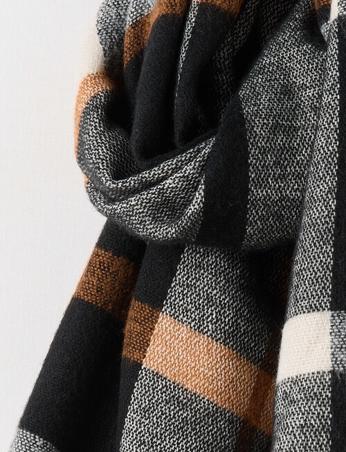 Boston + Bailey Check Scarf, Black, Ivory & Sunbaked product photo View 02 L