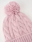 Boston + Bailey Fleece-Lined Pompom Beanie, Pink product photo View 02 S