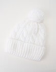 Boston + Bailey Fleece-Lined Pompom Beanie, Winter White product photo