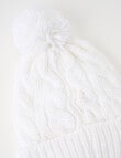 Boston + Bailey Fleece-Lined Pompom Beanie, Winter White product photo View 02 S
