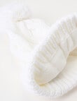 Boston + Bailey Fleece-Lined Pompom Beanie, Winter White product photo View 03 S