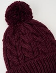 Boston + Bailey Fleece-Lined Pompom Beanie, Burgundy product photo View 02 S