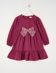 Mac & Ellie Long Sleeve Bow Dress, Berry product photo