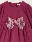 Mac & Ellie Long Sleeve Bow Dress, Berry product photo View 02 S