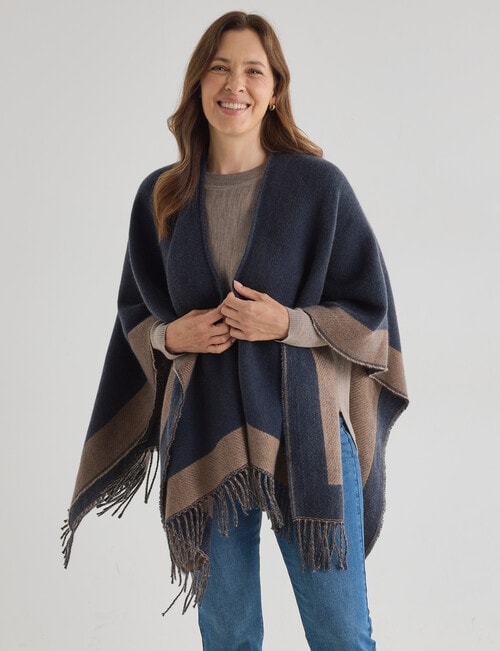 Boston + Bailey 2 Tone Wraps, Navy & Mocha product photo