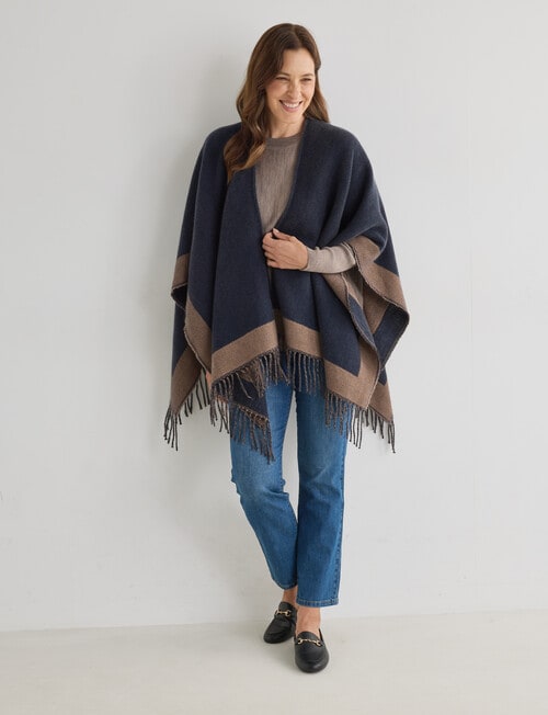 Boston + Bailey 2 Tone Wraps, Navy & Mocha product photo View 03 L